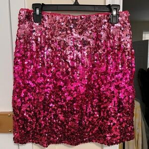 Pink Sequin Skirt